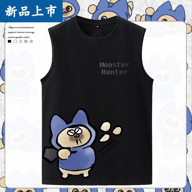舒适面料卡通动漫宽松背心