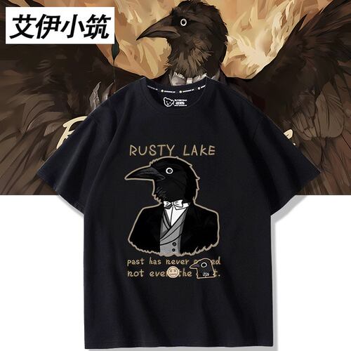 Rusty lake游戏锈湖周边乌鸦先生周边短袖T恤男女夏季衣服上衣潮