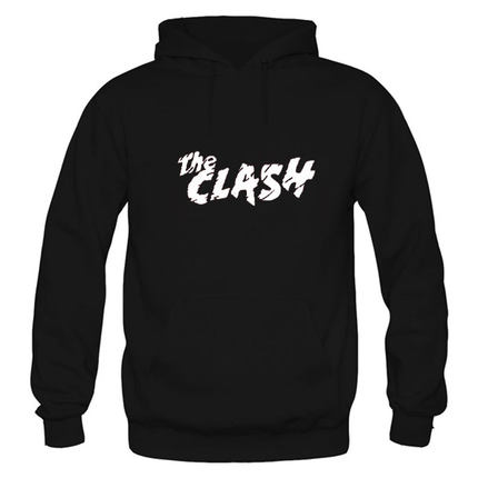 The Clash 冲击乐队纯棉加绒厚实连帽套头帽衫宽松大码男卫衣秋冬
