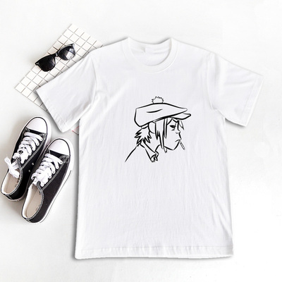 颓废乐队白色纯棉不变形半袖汗衫