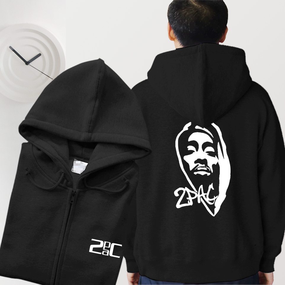 饶舌摇滚纯棉开衫拉链连帽卫衣