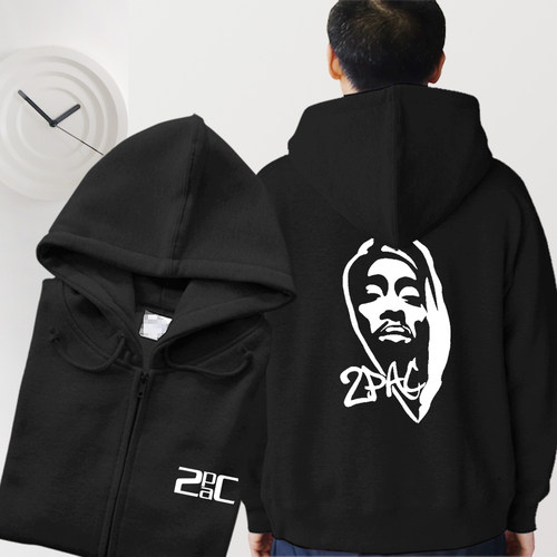 饶舌摇滚纯棉开衫拉链连帽卫衣