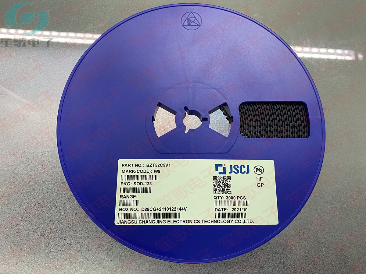 BZT52C5V1 丝印W8 SOD-123 长电 长晶 贴片5.1V稳压二极管 原装