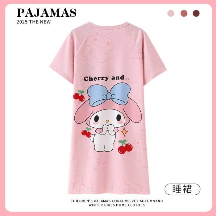 夏天儿童睡裙公主睡衣甜妹吊带裙子女童三四五六岁女孩美乐蒂图案