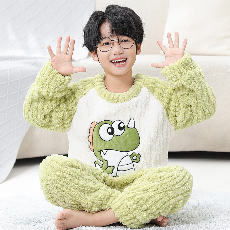 儿童睡衣冬季加厚款3男童4男孩5宝宝6小孩子7恐龙8岁冬天10小朋友