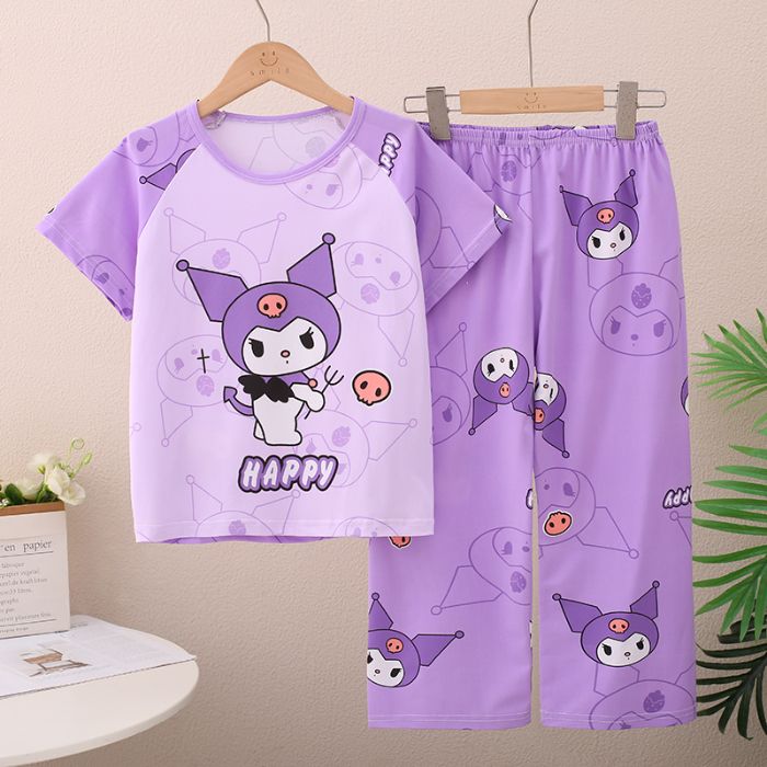 睡衣睡裤夏季3库洛米8-9-10岁4女孩5女童6短袖长裤套装薄款两件套