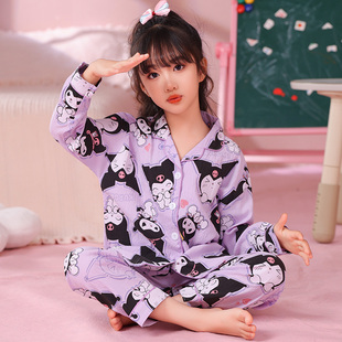 kuromi儿童睡衣春秋款三四五六七八九十岁女童女孩子库洛米家居服