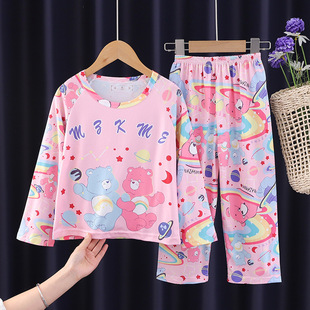 爱心熊睡衣春秋3-4-5-6-7-8-9-10-11岁女童CareBears小女孩家居服