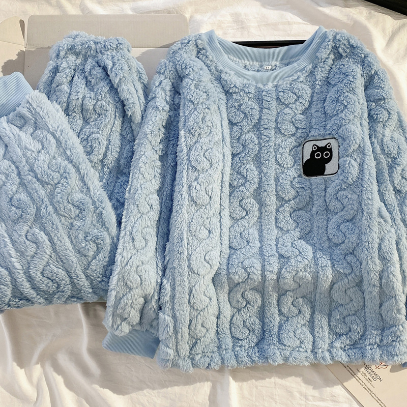 男孩女孩儿童睡衣小朋友4-5-6-7-8-10岁姐弟装12兄妹装加厚绒冬装