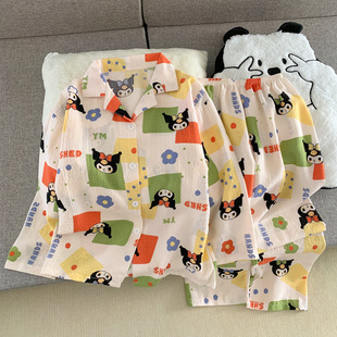 卡通库洛米kuromi可爱超萌长袖长裤两件套装女孩睡衣睡裤春秋夏装