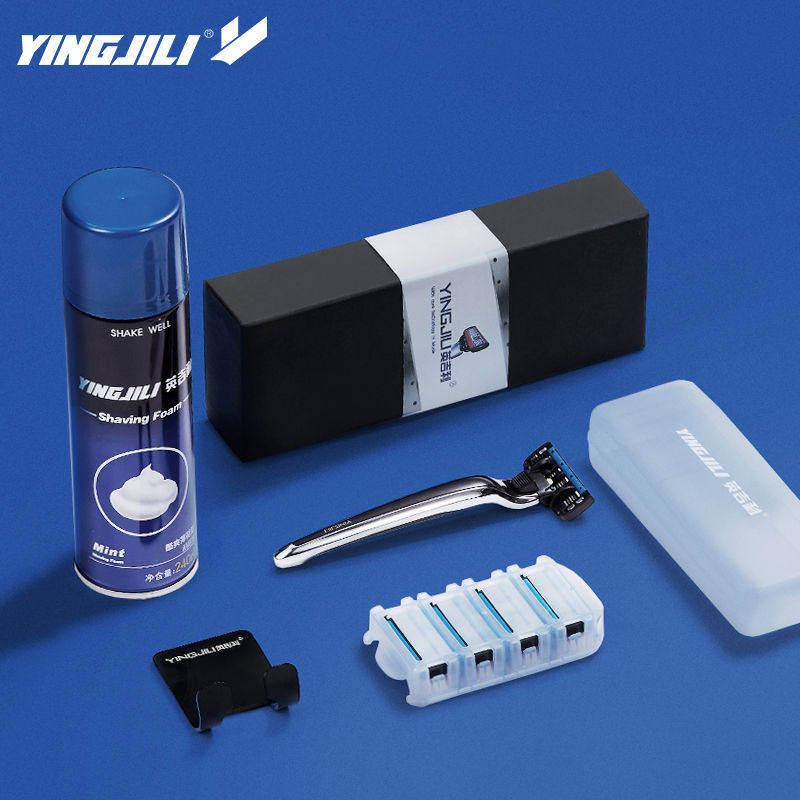 英吉利刮胡刀男刀片式手动剃须刀手刮德国5层防划伤三层礼盒套装3