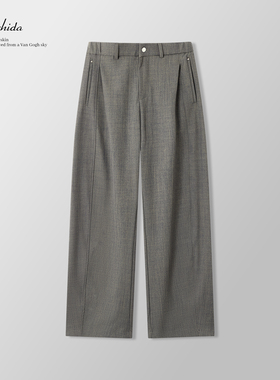 MSD 高级感简约休闲西裤男商务百搭宽松免烫灰色长裤秋冬新款裤子