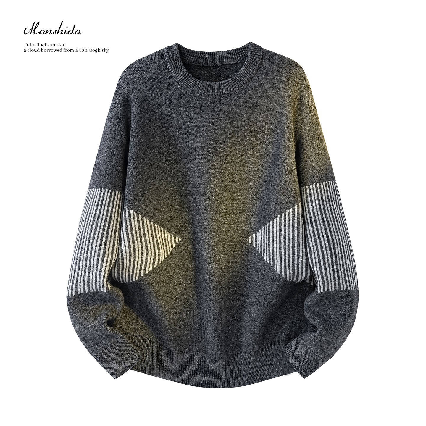 MSD高级感拼色提花毛衣