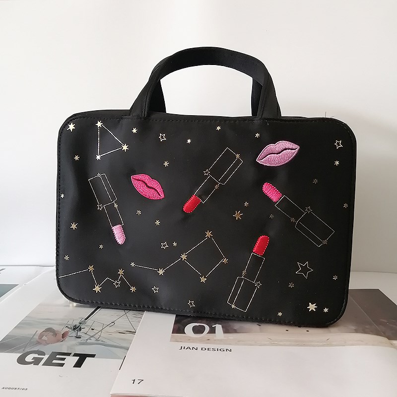 尚一雅诗兰黛专柜礼品 19秋季黑色红唇星座手提包洗漱收纳包 方便