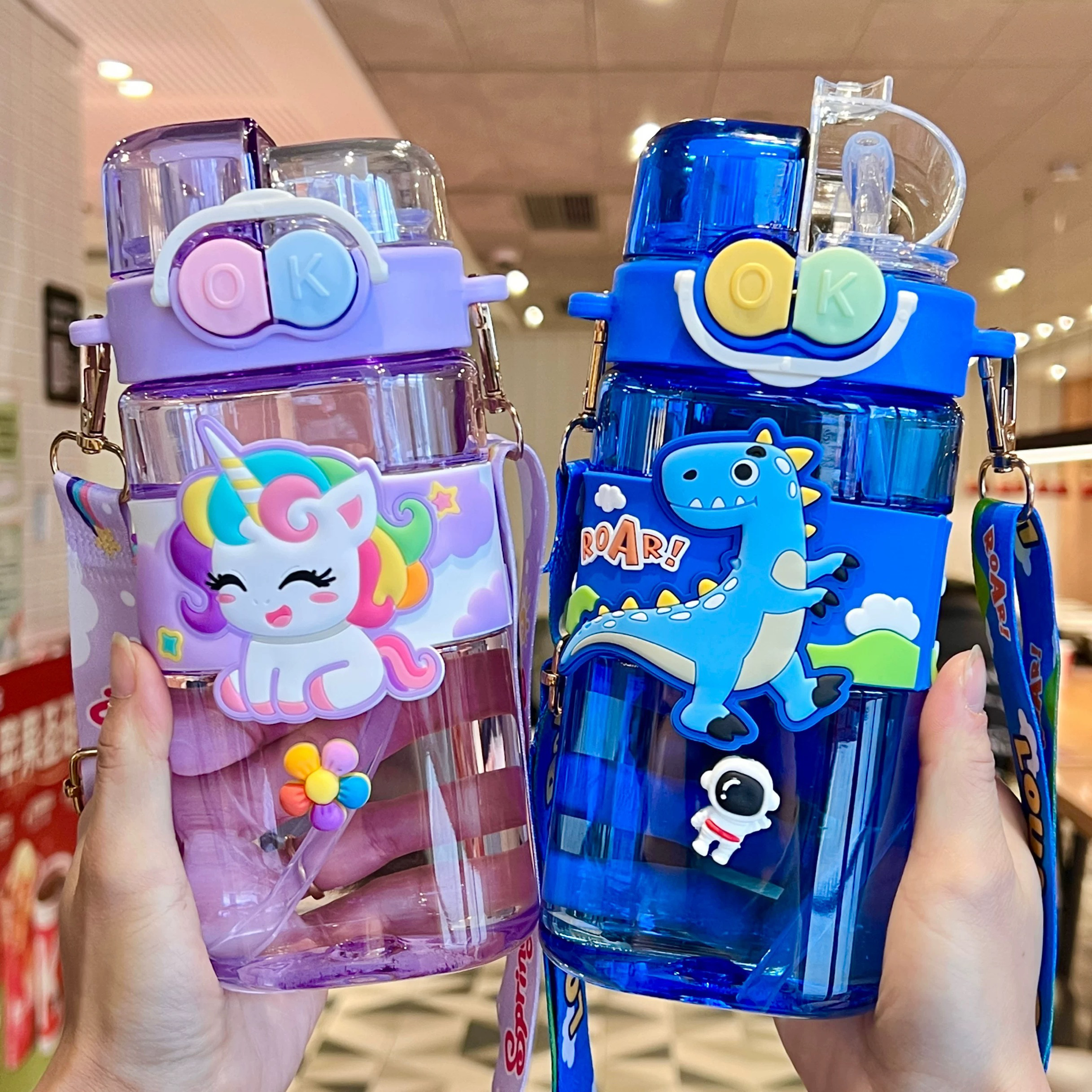 儿童方形水杯小学生上学专用女孩高颜值水壶可爱女童幼儿园杯子