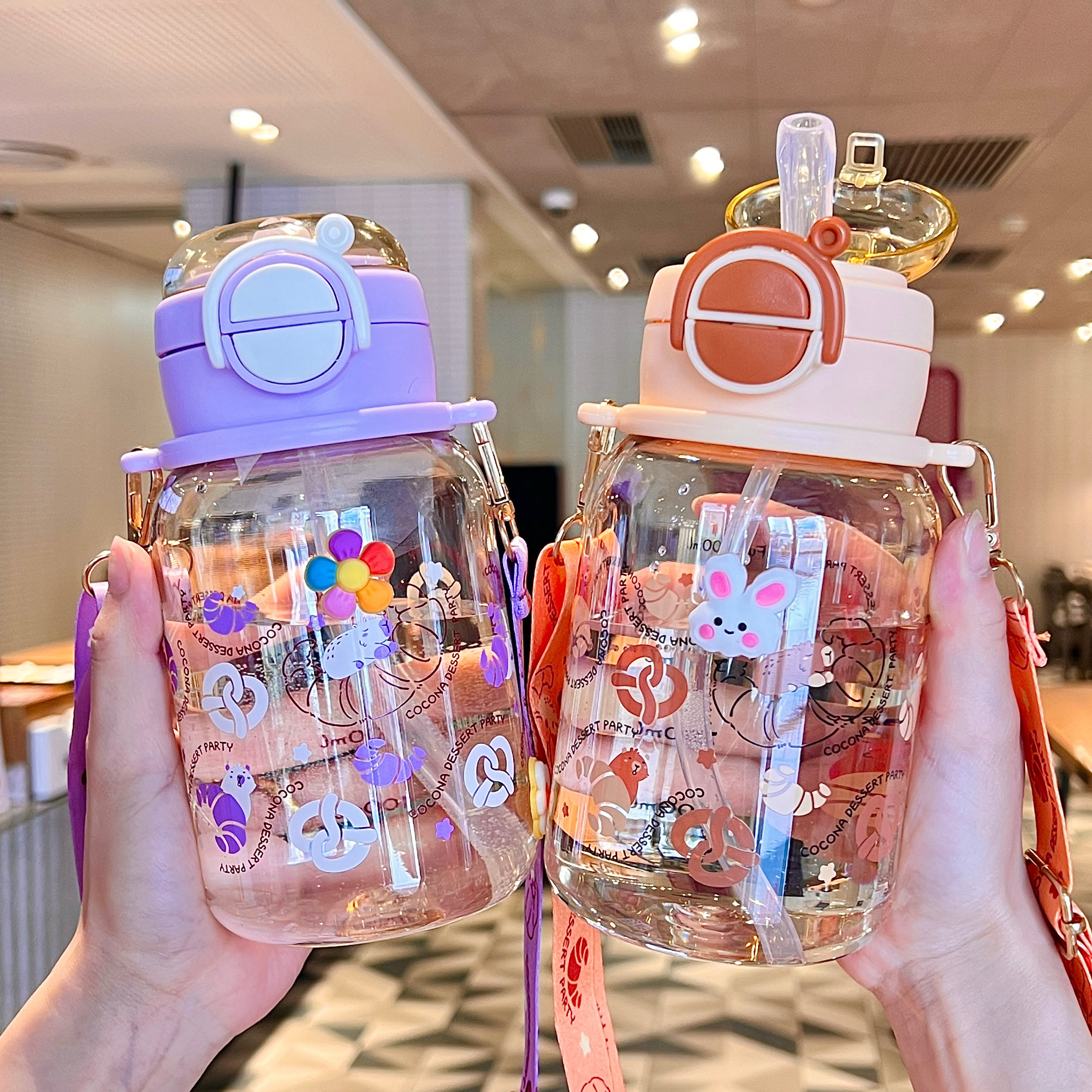 儿童水杯2025新款女童吸管杯ppsu水瓶幼儿园上学专用可爱喝水杯子
