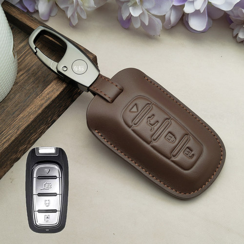 适用后配改装KD智能卡子机遥控包MAX车钥匙套ZA27克莱斯勒款扣皮