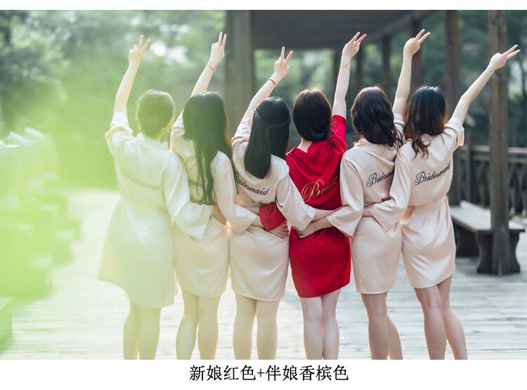 WEDDING GOWN BRIDE SATIN CHAMPAGNE COLOR PLUS SIZE SISTERS GROUP NEW CHINESE BRIDESMAID DRESS DRESS SMALL MAN SUMMER