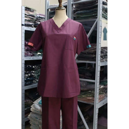 孕妇服v领大码特体深紫色洗手衣