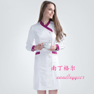 韩版护士服整形前台时尚秋冬护士服长袖护士裙药店美容医院白大褂