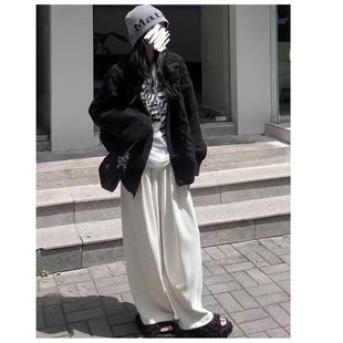 阔腿裤 高腰垂感休闲拖地裤 女 女2025秋新款 慵懒百搭宽松休闲山本裤