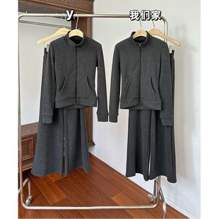 显瘦韩系气质穿搭两件套女冬 修身 新款 秋冬慵懒风条纹休闲运动套装