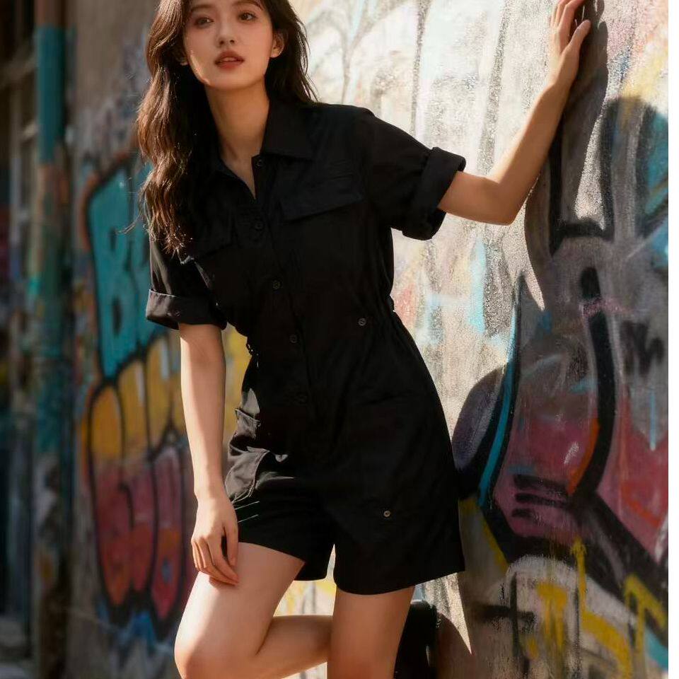 polo领工装连体短裤套装女欧洲站夏装2024新欧货显瘦休闲连衣裤潮