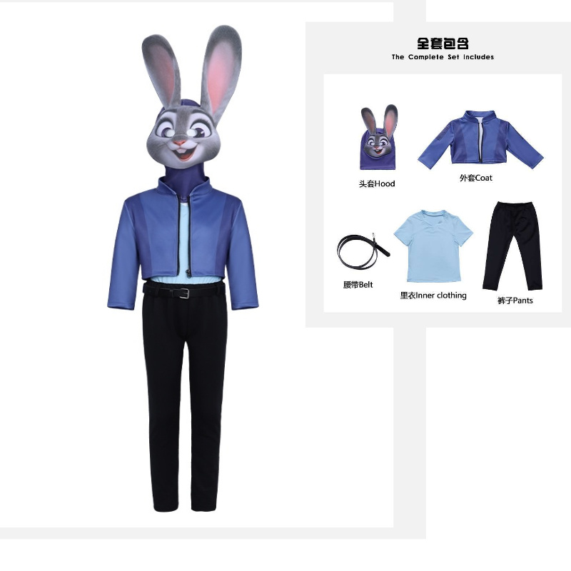 新品疯狂动物城cos兔子朱迪运动套装cosplay儿童圣诞节演出服