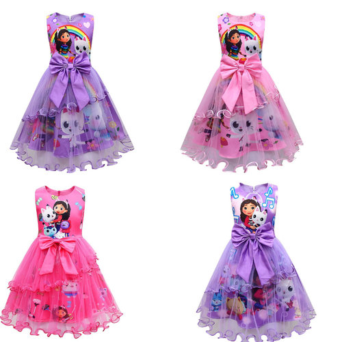 盖比的娃娃屋公主裙儿童Gabby's Dollhouse连衣裙女孩蓬蓬裙礼服