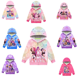 儿童外套cosplay猎魔女团百搭童装女童春秋冬薄款拉链连帽外套