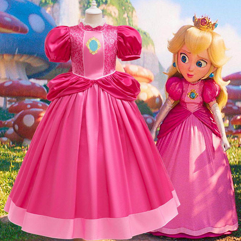 六一节 Princess Peach儿童碧姬公主连衣裙女孩马里奥桃子公主裙