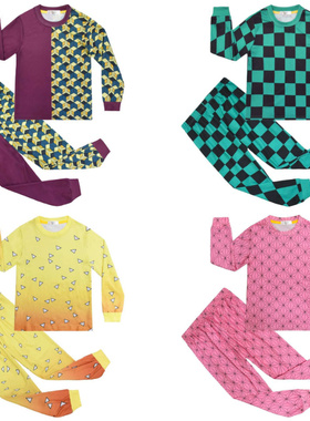 鬼灭之刃Demonslayer儿童睡衣套装长袖春秋男女中大童家居服套装