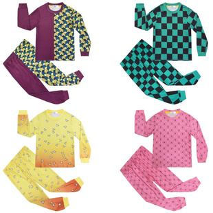 鬼灭之刃Demonslayer儿童睡衣套装长袖春秋男女中大童家居服套装