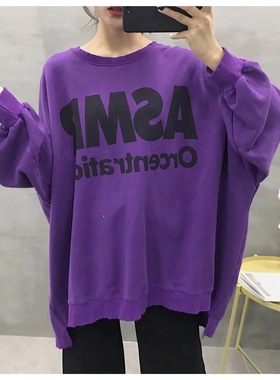 sunflower2018新款t恤黄色女长袖韩版字母纯棉宽松卫衣女ulzzang