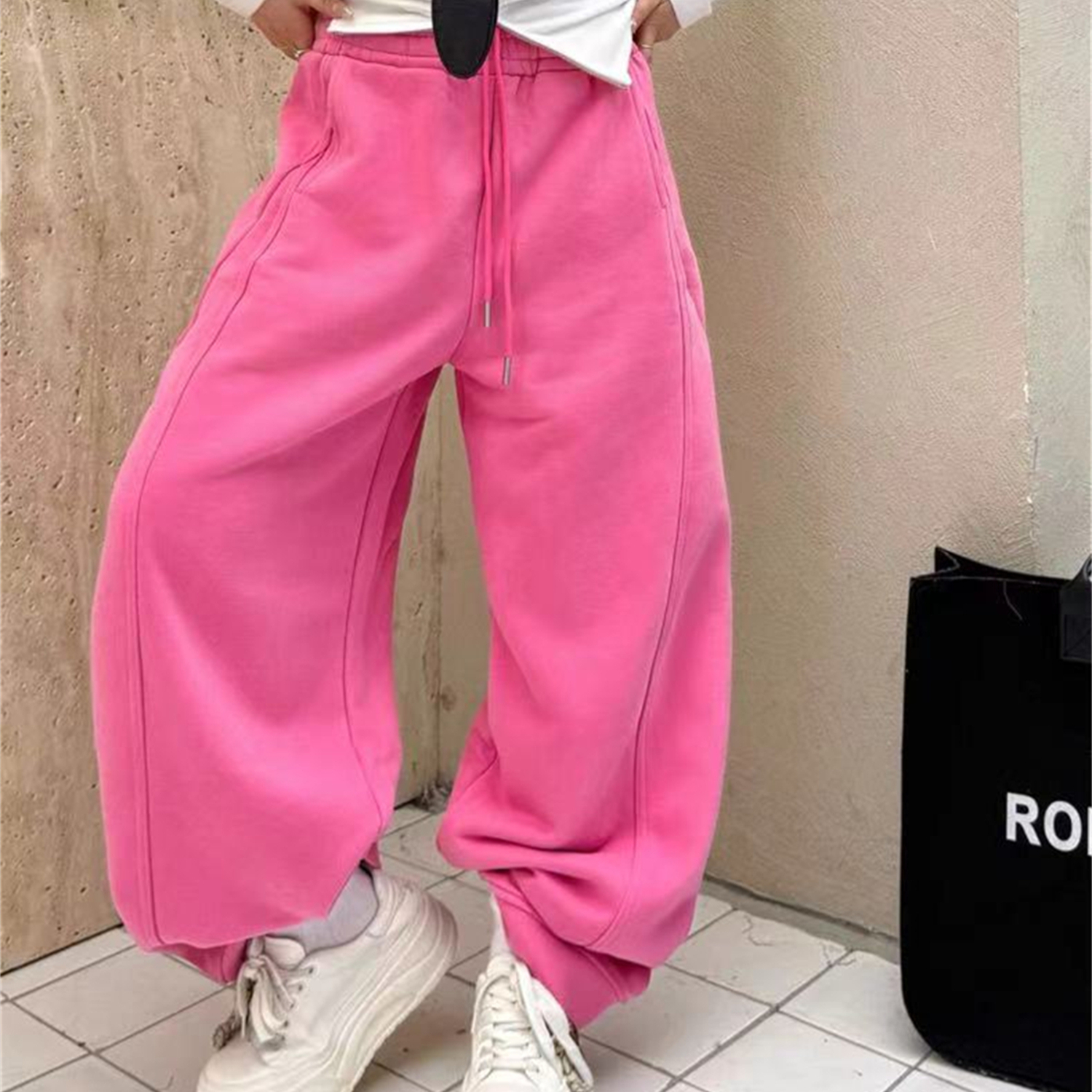 加绒加厚冬季休闲运动裤女