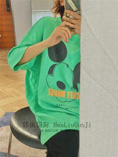 大码 t恤女港风BF潮宽松纯棉ins超火半袖 上衣 卡通米奇短袖 2020春季