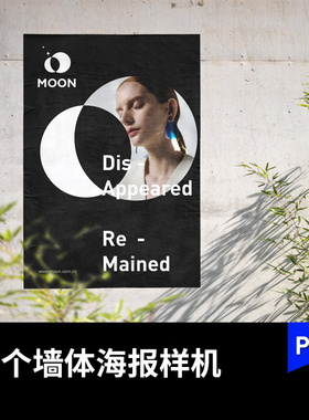 户外灰色调水泥墙体海报招贴广告样机VI品牌作品展示效果图PS素材