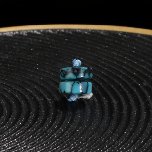 高货网花高瓷蓝原矿绿松石直切隔片配饰配珠垫片6.8×2.8mmLG01