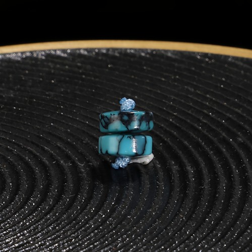 高货网花高瓷蓝原矿绿松石直切隔片配饰配珠垫片6.8×2.8mmLG01