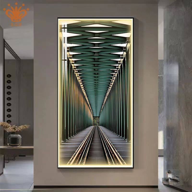 现代轻奢建筑装饰画欧式复古入户现代装饰画