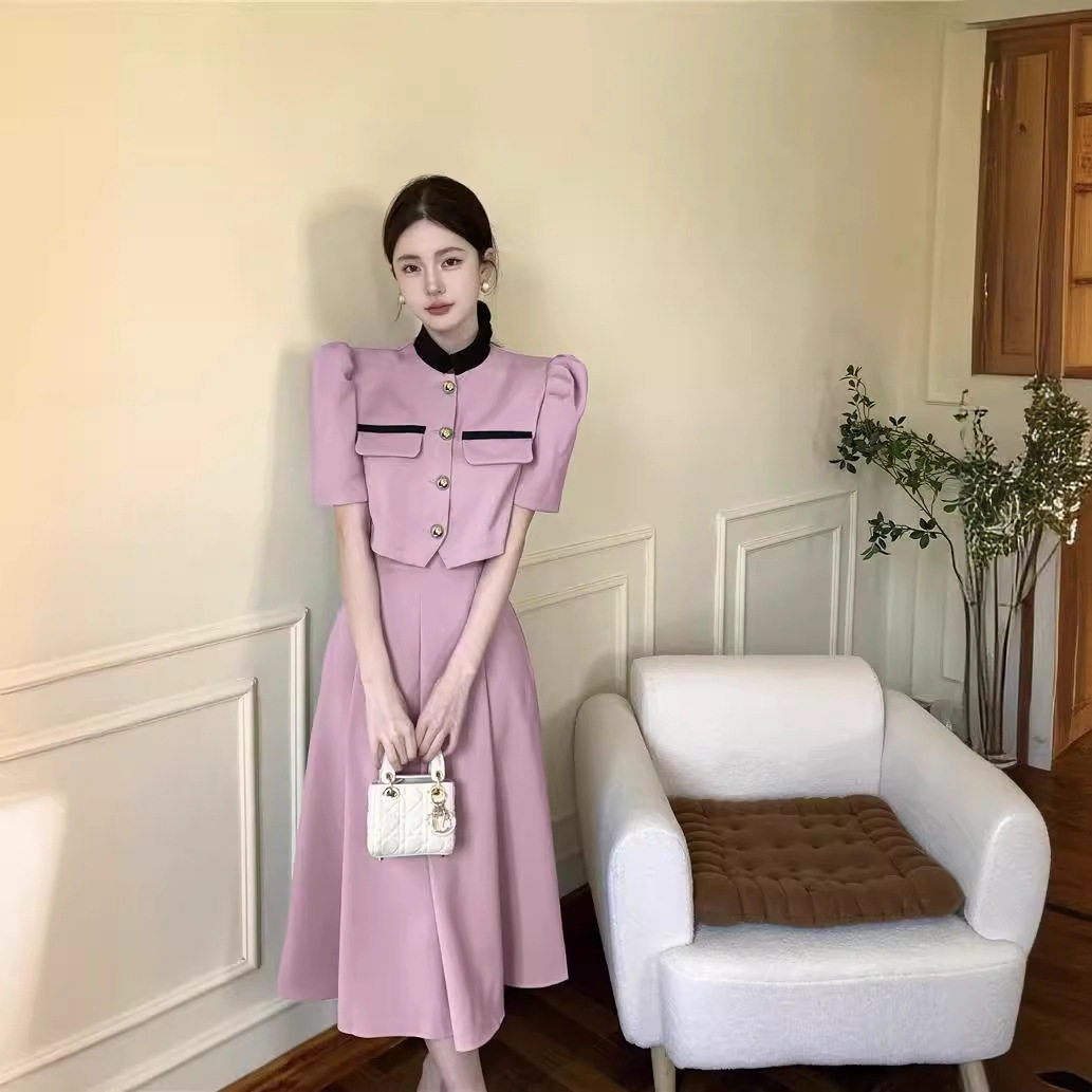 时尚两件套夏季2025新款气质名媛小香风套装裙女轻熟御姐风连衣裙
