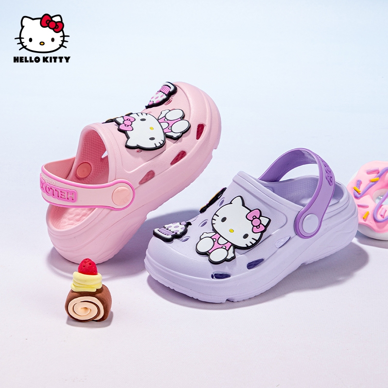 HELLO KITTY凯蒂猫童鞋女童凉拖鞋夏季新儿童软底洞洞鞋户外拖鞋