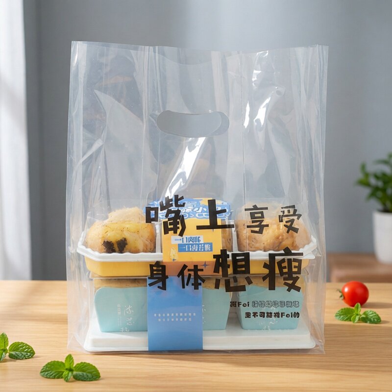 网红透明软膜沙拉轻食甜品袋子
