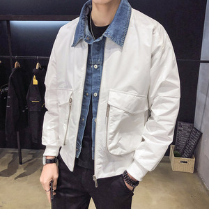 秋装新款工装假两件夹克外套男士宽松休闲百搭上衣8823-P90控118图片