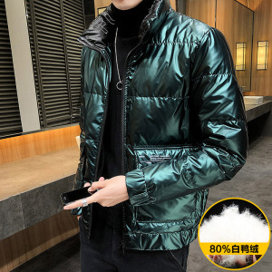 80%白鸭绒 冬装新款短款羽绒服男大码外套潮97202图片