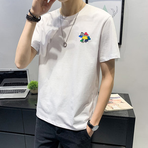 100%棉 2021夏装新款短袖T恤男夏季休闲圆领半袖体恤潮TX001-P27图片