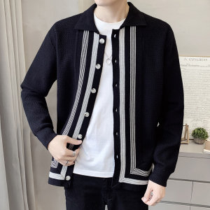 50%粘胶28%涤纶22%锦纶 店主风新款开衫毛衣男士潮牌外套M003图片
