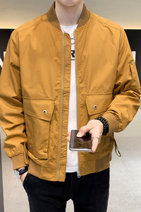 100%聚酯纤维2021秋装新款棒球领夹克休闲外套男JK8829-P85控118,搭配军装怎么配衣服图片图片