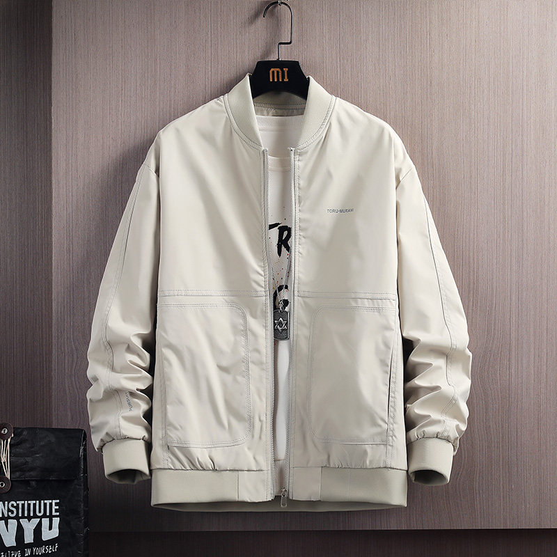 挂拍100%聚酯纤维秋季棒球领夹克休闲宽松外套男JK8835-P65控98，男装夹克，电商D240-242