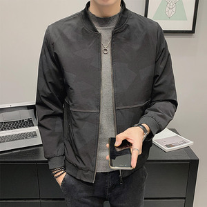100%聚酯纤维  2021秋装新款棒球领夹克休闲外套男JK8815-P75控98图片